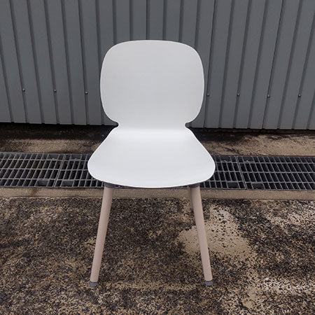 ミーティングチェア 木製チェア ホワイト 四つ脚[MC-214]