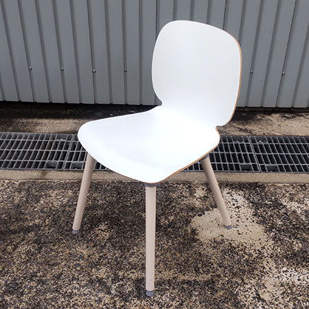 ミーティングチェア 木製チェア ホワイト 四つ脚[MC-214]