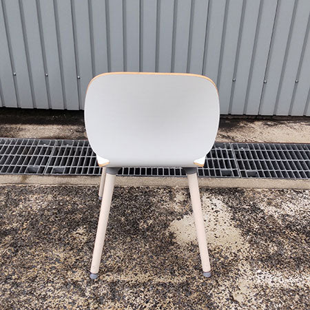 ミーティングチェア 木製チェア ホワイト 四つ脚[MC-214]