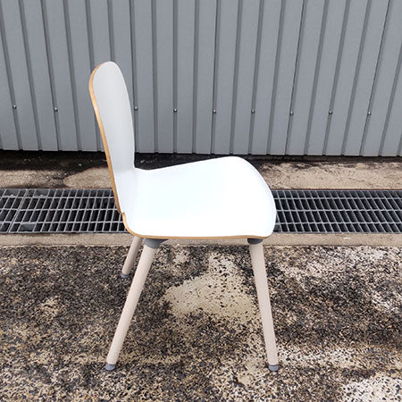 ミーティングチェア 木製チェア ホワイト 四つ脚[MC-214]