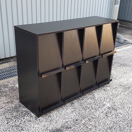 フラップシェルフ 4列2段 ダークブラウン[CB-106]