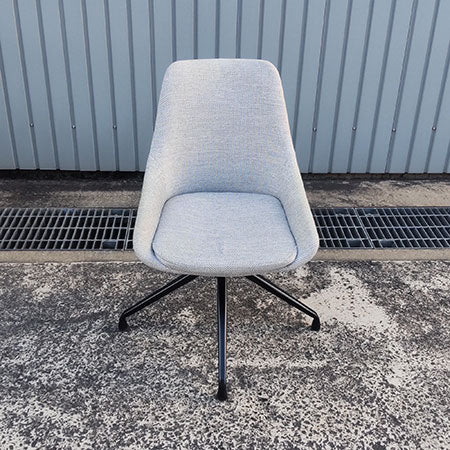 ラウンドチェア 回転チェア グレー ブラックスチール脚[MC-222]