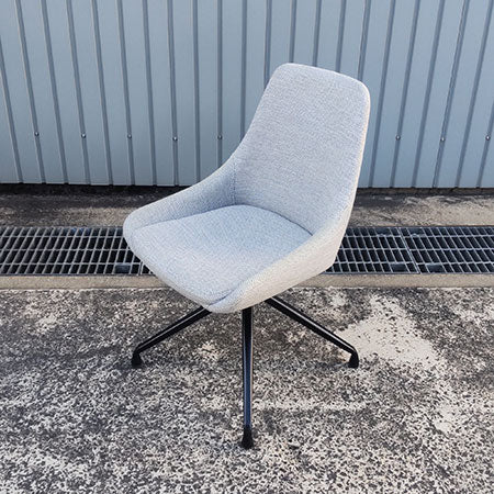 ラウンドチェア 回転チェア グレー ブラックスチール脚[MC-222]