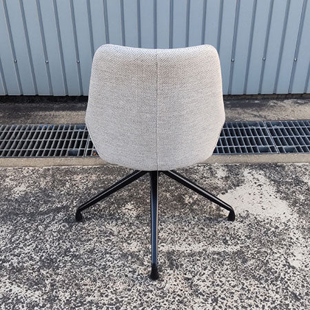 ラウンドチェア 回転チェア グレー ブラックスチール脚[MC-222]