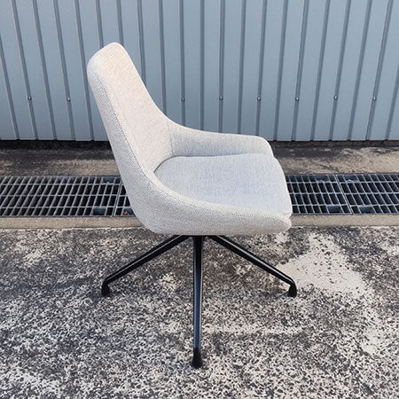 ラウンドチェア 回転チェア グレー ブラックスチール脚[MC-222]