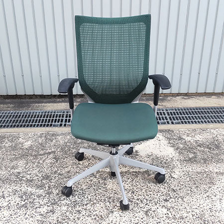 オフィスチェア okamura バロンチェア ハイバック アジャスト肘付き ダークグリーン[OC-334]