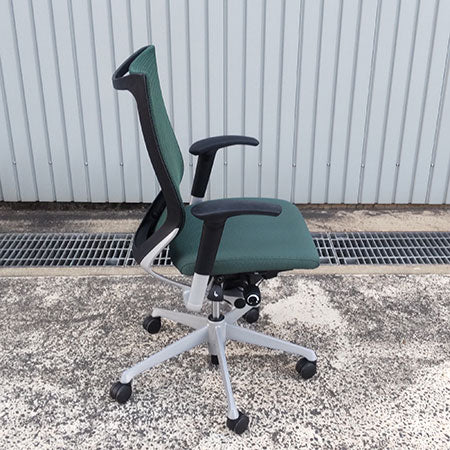 オフィスチェア okamura バロンチェア ハイバック アジャスト肘付き ダークグリーン[OC-334]