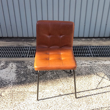 アンセムチェア ヴィンテージ風コンパクトチェア 合皮 ブラウン[MC-223]