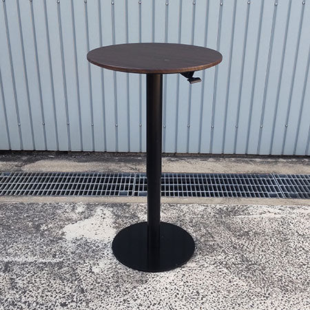 丸テーブル 直径600mm 昇降機能付き LD101 ダークブラウン/ブラック[MT-191]