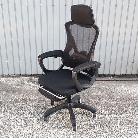 ゲーミングチェア フットレスト付き ブラック[OC-339]