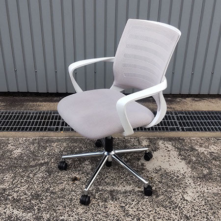 オフィスチェア 井上金庫 COZ-28 ライトグレー✕ホワイト[OC-342]