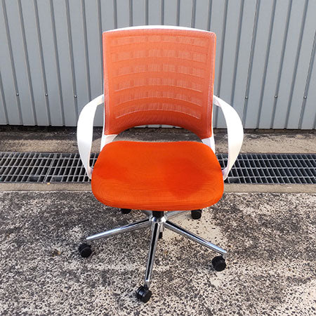 オフィスチェア 井上金庫 COZ-28 オレンジ✕ホワイト[OC-343]