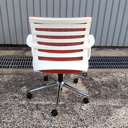 オフィスチェア 井上金庫 COZ-28 オレンジ✕ホワイト[OC-343]