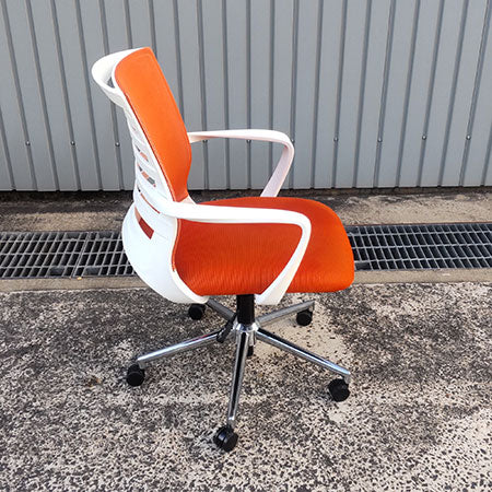 オフィスチェア 井上金庫 COZ-28 オレンジ✕ホワイト[OC-343]