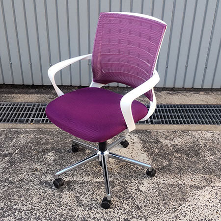 オフィスチェア 井上金庫 COZ-28 パープル✕ホワイト[OC-341]