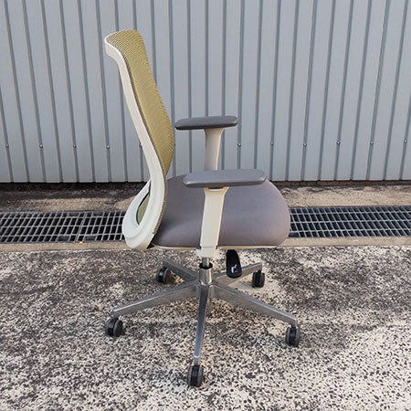 オフィスチェア ワークチェアK11-GMW GR 肘付き[OC-345]