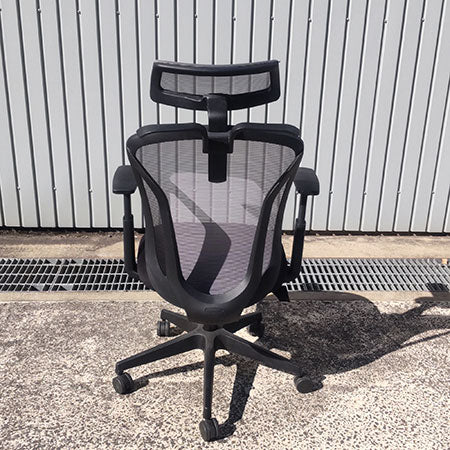 オフィスチェア ヘッドレスト・ハンガー付き  ニトリ2808 グレイ[OC-355]