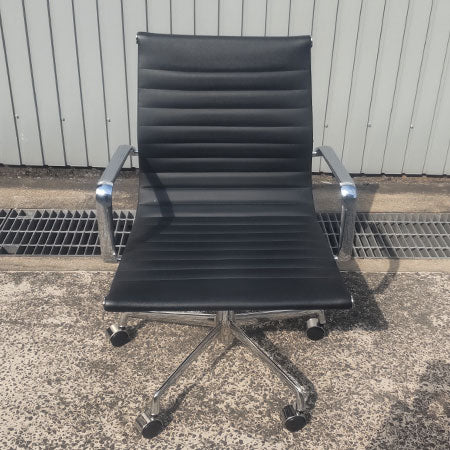 アルミナムチェア ローバック ブラック[OC-358]