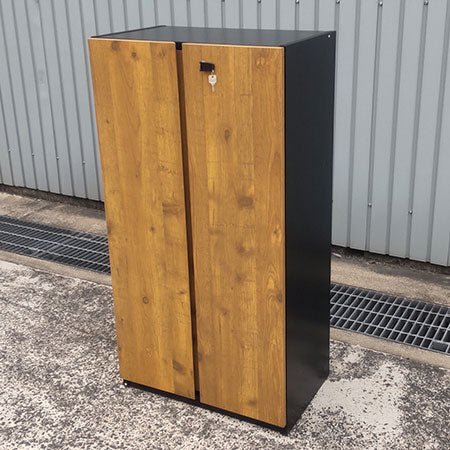 木製キャビネット 3段扉・カギ付き 幅600×奥行369×高さ1148mm ベスパ2.0[CB-114]