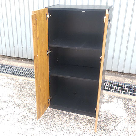 木製キャビネット 3段扉・カギ付き 幅600×奥行369×高さ1148mm ベスパ2.0[CB-114]