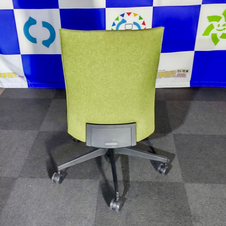 【中古0円無料】オフィスチェア ライオン事務器 LEO モスグリーン[OC-081]
