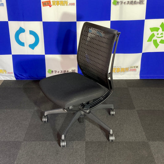 【中古0円無料】オカムラ オフィスチェア ヴィスコンテ プレーン ローバック ブラック[OC-102]