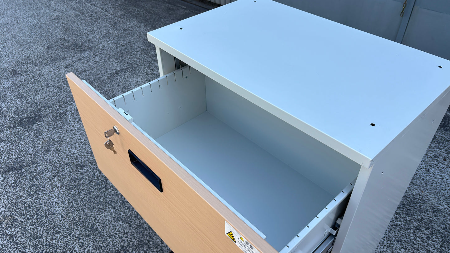 キャビネット ナチュラル 3段ラテラル 幅700✕奥行450✕高さ1110mm[CB-096]