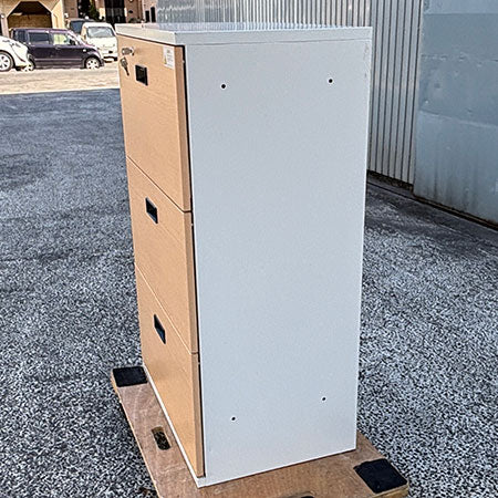 キャビネット ナチュラル 3段ラテラル 幅700✕奥行450✕高さ1110mm[CB-096]