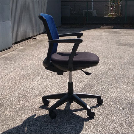 オフィスチェア 内田洋行 エニーザ Ｌ字肘 ブルー [OC-274]