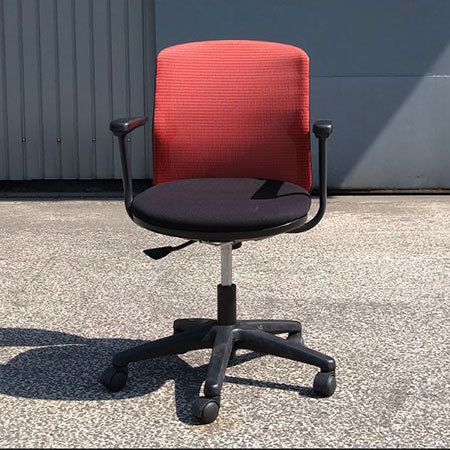 オフィスチェア 内田洋行 エニーザ Ｌ字肘 レッド [OC-275]