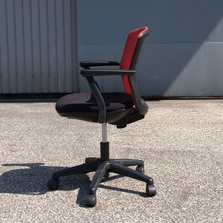 オフィスチェア 内田洋行 エニーザ Ｌ字肘 レッド [OC-275]