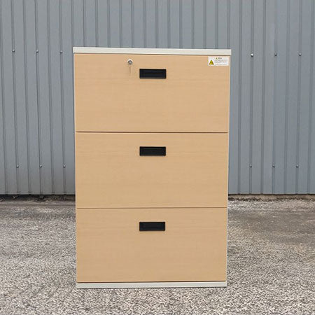 キャビネット ナチュラル 3段ラテラル 幅700✕奥行450✕高さ1110mm[CB-096]