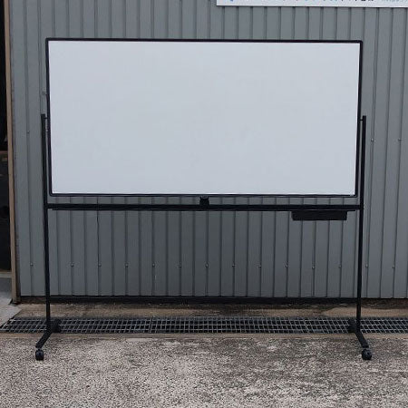 ホワイトボード PLUS 両面 幅1800㎜ フレーム黒[CB-105]