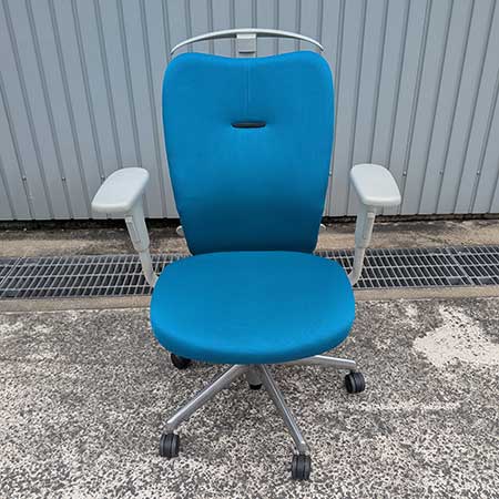 オフィスチェア ナイキ エネア 稼働肘・ハンガー付き ライトブルー[OC-387]