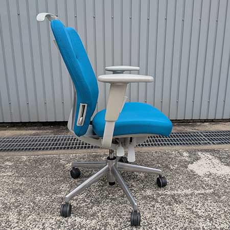 オフィスチェア ナイキ エネア 稼働肘・ハンガー付き ライトブルー[OC-387]