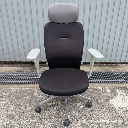 オフィスチェア ナイキ エネア 稼働肘・ヘッドレスト付き グレーブラック[OC-388]