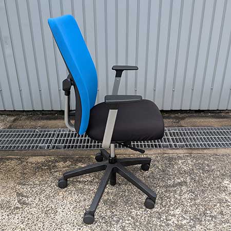 オフィスチェア 内田洋行 エポチェア フルバック T型肘 ブルー[OC-392]