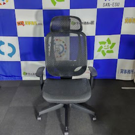 【中古0円無料】オフィスチェア ニトリ クエト ヘッドレスト メッシュ ブラック[OC-090]